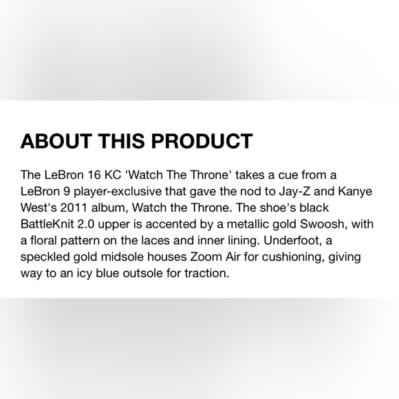 LeBron 16 Watch the Thrown "or" XVI KC - Picture 5 of 5